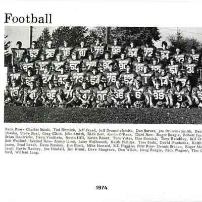 Arlington Varsity Football, 1974
