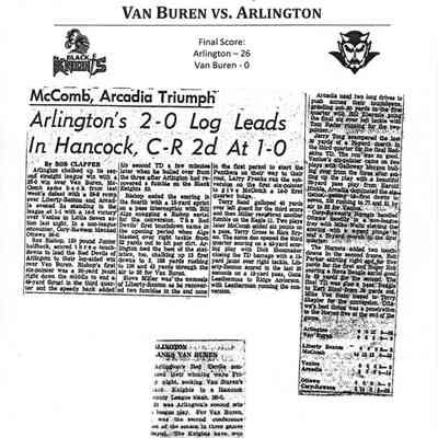 Arlington Football vs. Van Buren, 1963