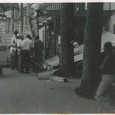 Collapsed porch during a communion service for The United Methodist Church