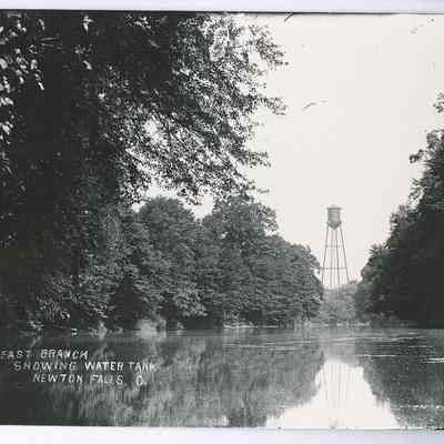 Old Water Tower Shown from the East Branch of the Mahoning River