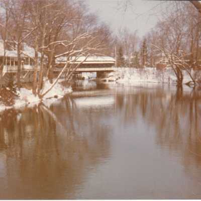 East Branch Covered Bridge in Snow