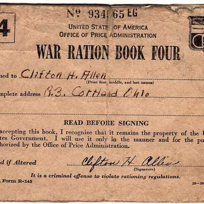 Clifton Allen War Ration Book Four
