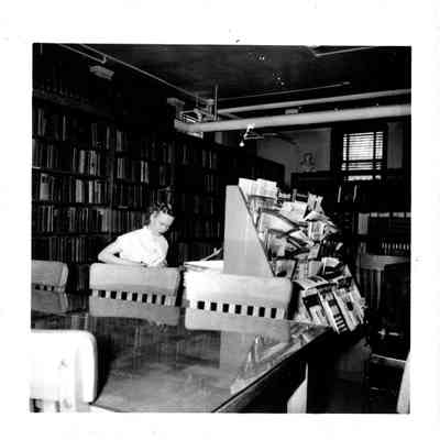First Library in basement of the school