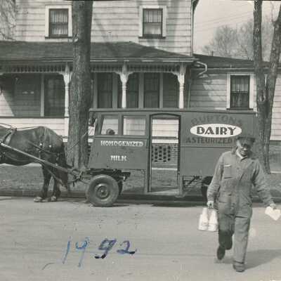 Burton's Dairy horse wagon