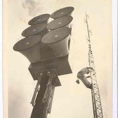 Newton Falls Warning Siren and City Building Antenna