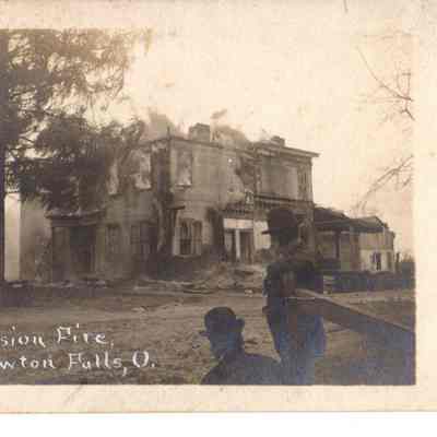 Postcard of Burning DuBois Mansion