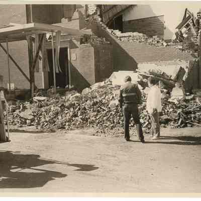 Tornado damage at the school