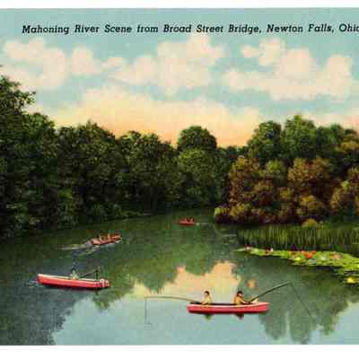 Postcard of Mahoning River seen from Broad Street Bridge