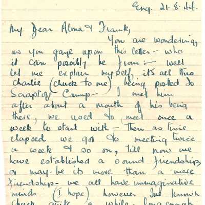 Jean Cook World War II Letter