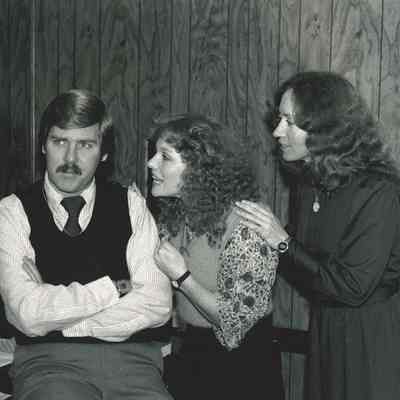 Three of The Covenant Players performing in the play "Waves of Decision" at the United Methodist Church