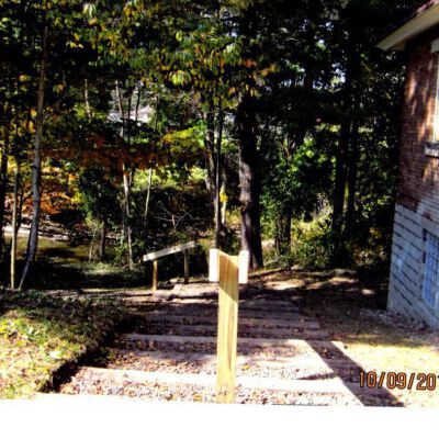 Stairway to East Side Cemetery Vault.