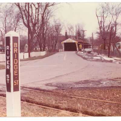 East Branch Covered Bridge and Signpost