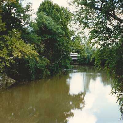 East Branch of Mahoning River and Distant Bridge
