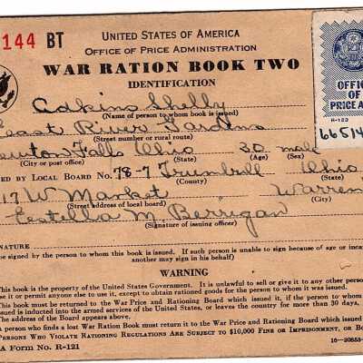 Shelby Adkins War Ration Book Two