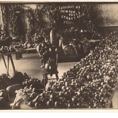 Postcard of Exhibit at Newton Falls Street Fair in 1911