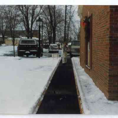 Newton Falls Public Library - temportary entrance Dec 1987