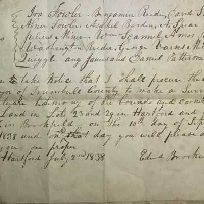 A Notice to Survey Land, 1838