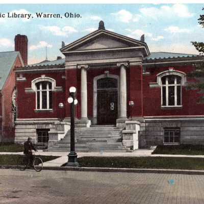 Warren Public Library Postcard, 1913