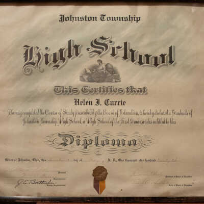 Diploma of Helen Currie, 1923
