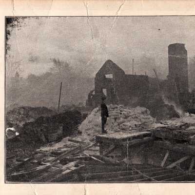 Ruins of Richard’s & Evans Mill Postcard, 1908