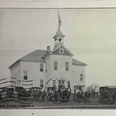 Old Fowler Central School Postcard, 1904