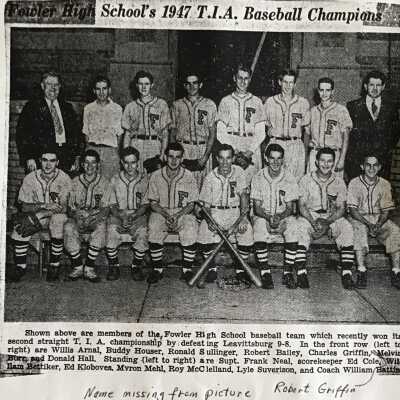 A Photograph of the Fowler Baseball Team, 1947