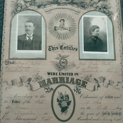 Sutton Marriage License, 1898