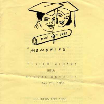Fowler Alumni 80th Annual Banquet, 1988.