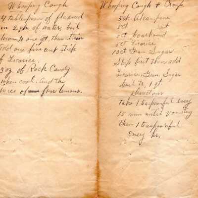 Recipe for Medicine for Whooping Cough and Croup