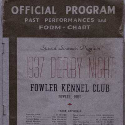Dog Race Program, 1937