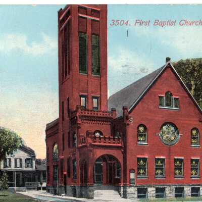 Warren First Baptist Church Postcard, 1912