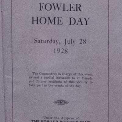 Fowler Home Day Program, 1928