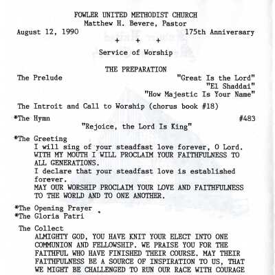 Fowler United Methodist Church Program