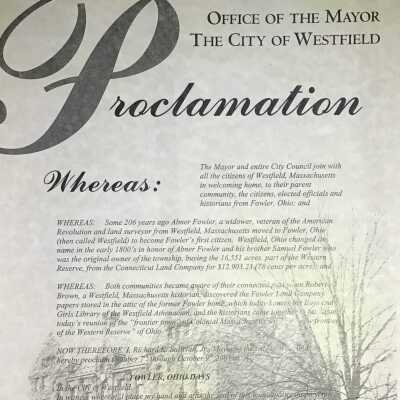 Westfield Mayor Proclamation, 2005
