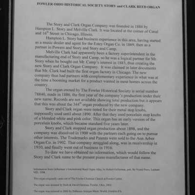Fowler Historical Society Story and Clark Reed Organ