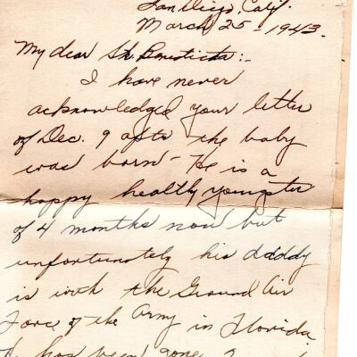 Dahman Letter, 1943
