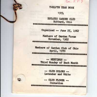 Estates Garden Club 1974