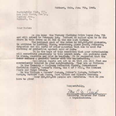 Fortnightly III Letter 1946