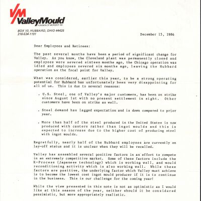 Valley Mould letter