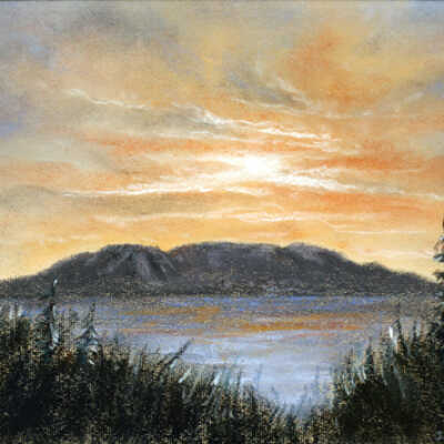 Untitled (Sunset Behind Mountain)