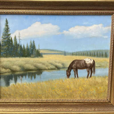Untitled (Horse Drinking from Stream)