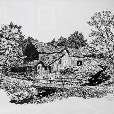 Barn and Tractor