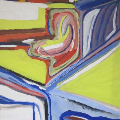 Untitled (abstract yellow/blue ear)