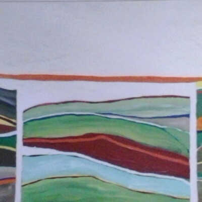 Untitled (green/white line; triptic-ish)