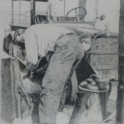 Untitled (working on truck)