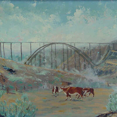 Untitled (cows under bridge)
