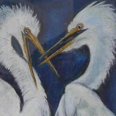 Untitled (two egrets)
