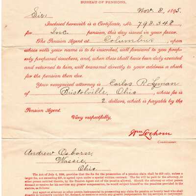 Department of Interior, Bureau of Pensions, 1895