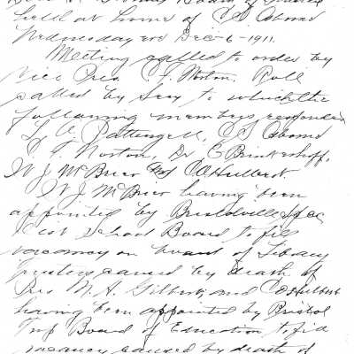 Early Library Minutes,1911