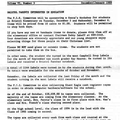 Report, Bristol School 1989